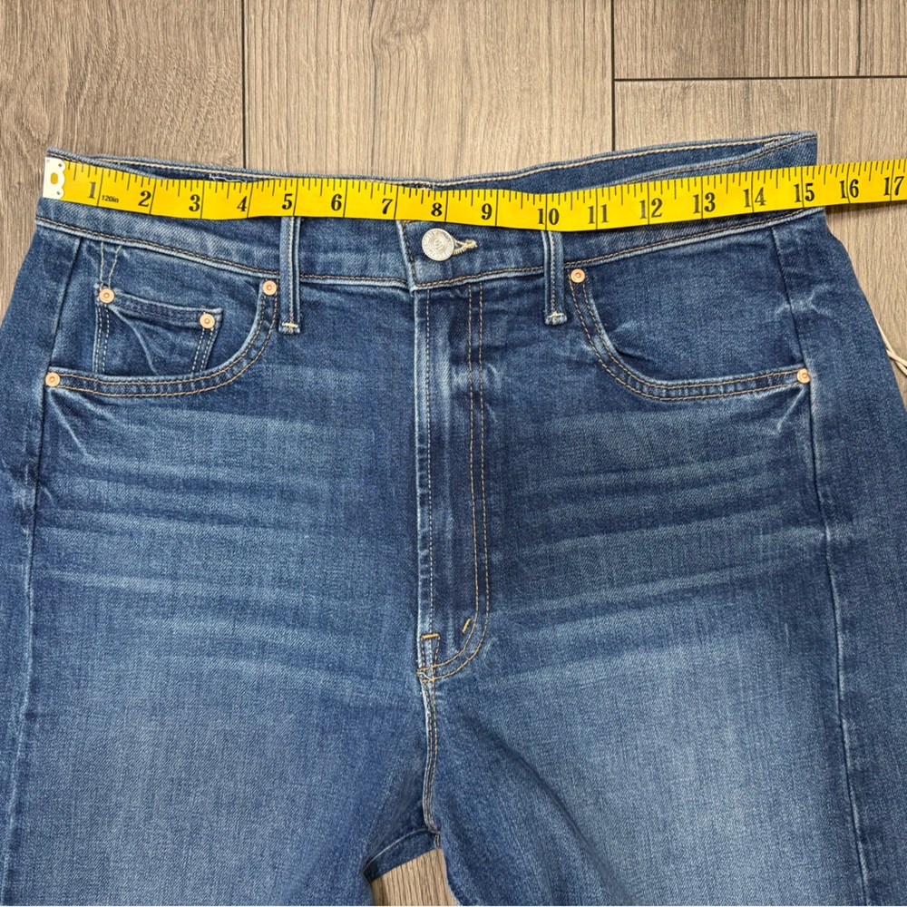 MOTHER High-Rise Straight Jeans in Medium Blue Wash - Picture 8 of 13